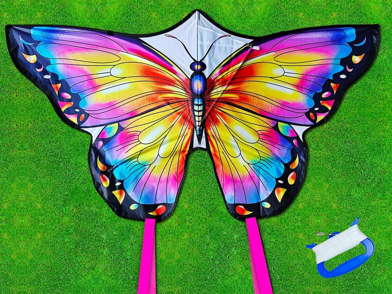 Honbo Butterfly Kites for Kids & Adults,55" x 28" Large Beginner Kite for Kids Ages 4-8,Easy to Fly for Beginners, Each Kite with 300ft Line Handle,Beach Kites for Outdoor Activities & Family Trip - Image 4